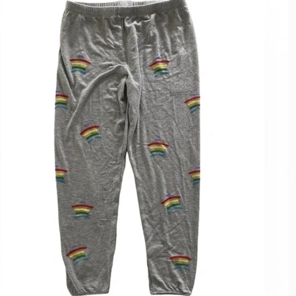 NWT Girls Lauren Moshi Grey Rainbow Stars Loungewear Sweat Pants, Size 12 - Picture 7 of 9
